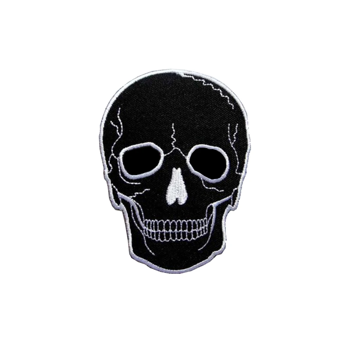 BLACK SKULL MOTORCYCLE BIKER ROCK PUNK Embroidered Iron on Patch 10PCS