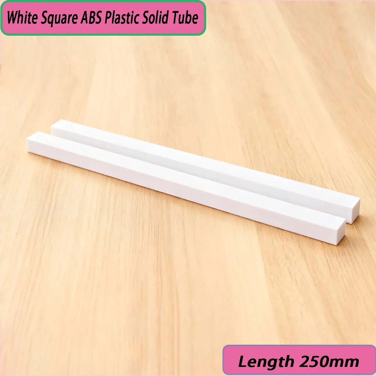 10pcs White Square ABS Plastic Solid Tube - 1*1mm-10*10mm DIY Model Part Accessories Length 250mm