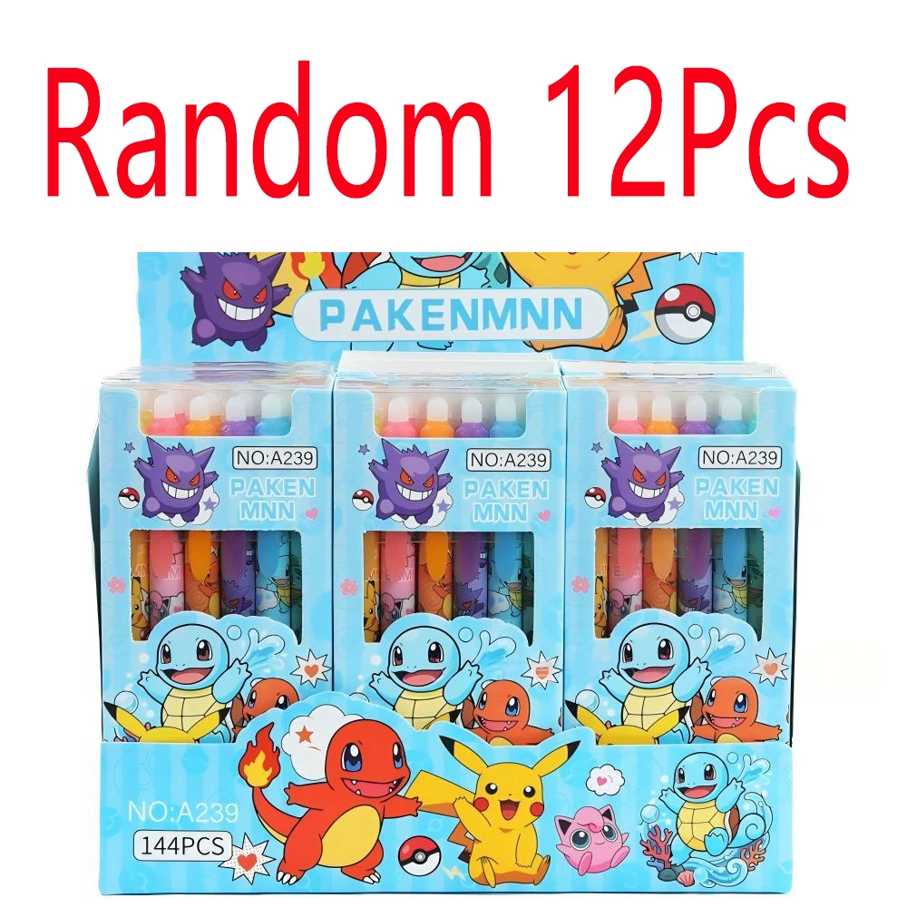 Bolígrafos Borrables con Diseño de Pikachu de Pokémon, Tinta Azul de 0.5 mm, Bolígrafo Neutral Pakenmnn, Juego de 6/12 Piezas, Artículos de Papelería Escolares de Dibujos Animados