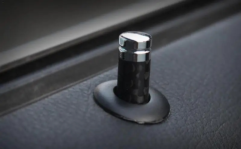 Carbon Fiber Car Door Lock Cover, Bolt Lock Pin, Pin Knob, Stick Switches, Universal, Real, Interior, Carro, 4Pcs