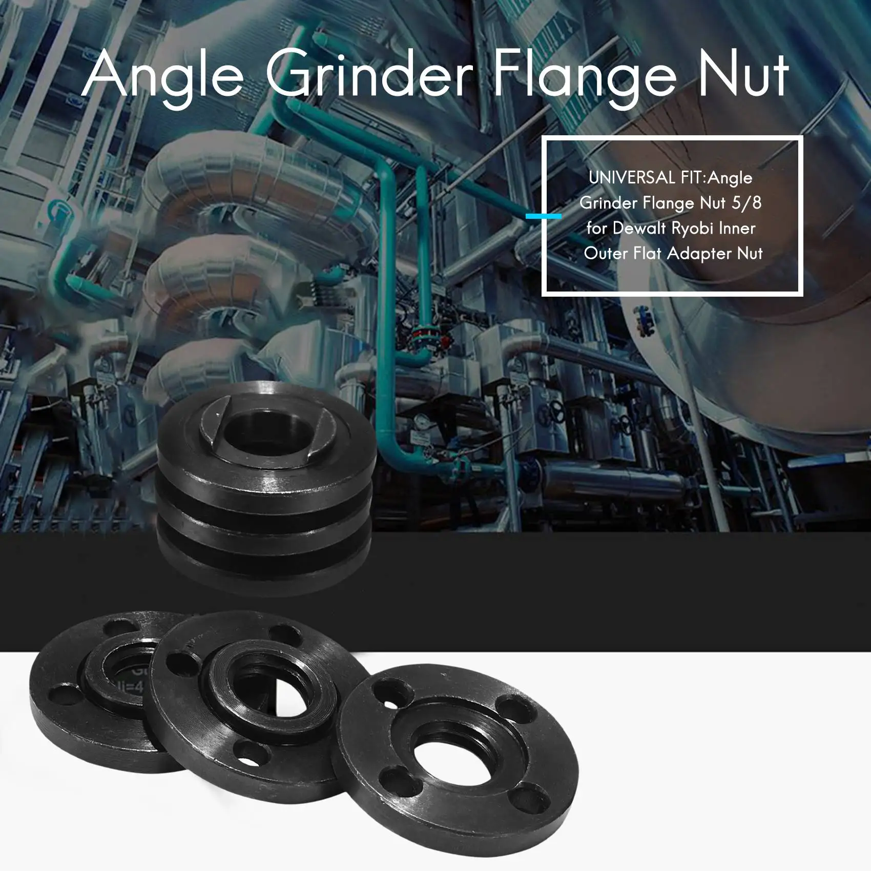 Pacote com 6 porcas flangeadas para moedor de ângulo 5/8 para Dewalt Ryobi Makita 224399 -1 193465 -4 224568 -4 Substituições 9005BZ 9015B
