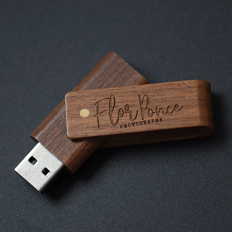 

Вращающиеся USB-флеш-накопители из орехового дерева, 128 ГБ, бесплатный индивидуальный логотип, 64 ГБ, флэш-накопитель для фотостудии, 32 ГБ, креативный подарок