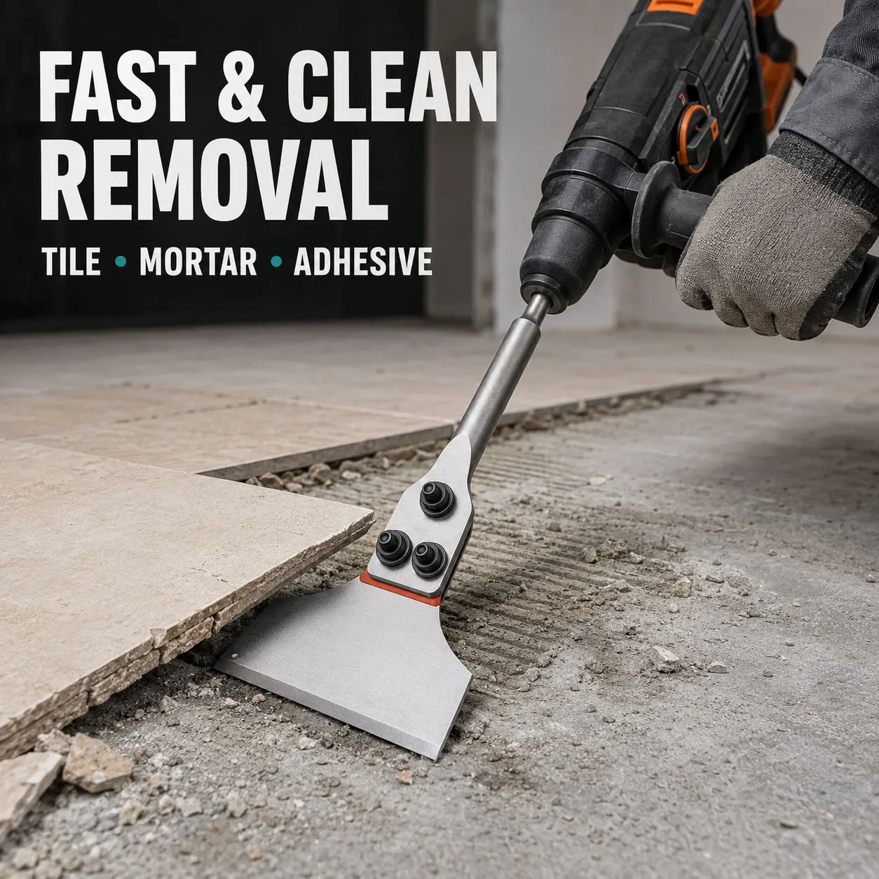Thin Blade Floor Scraper Chisel SDS Plus Round Shank Fit Electric Hammer For Tile Paint Asphalt And Carpet Adhesive Removal