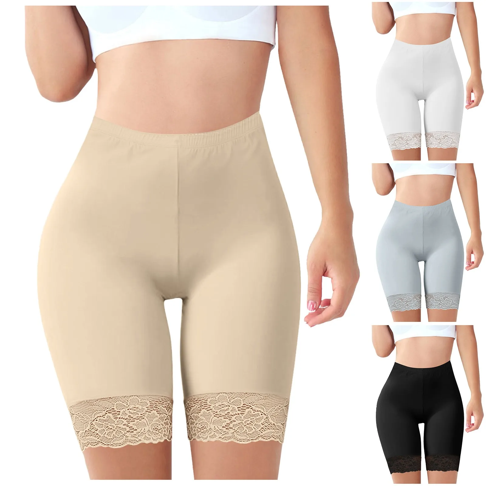 Summer Thin Ice Silk Light Pants Wave Three Point Leggings Comfortable Women\'s Shorts Workout Leggings Women Plus Size