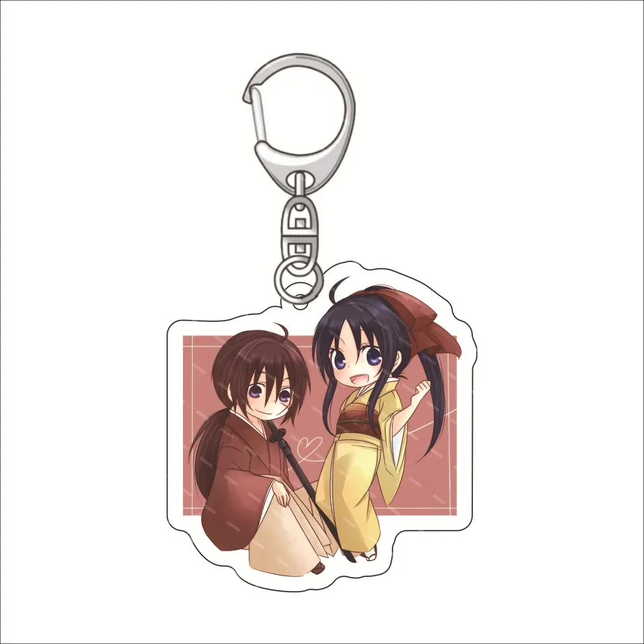 R-urouni Kenshin Keychain Cute Arcylic Cartoon Figures Keyrings Kawaii Humorous HIMURA KENSHIN Cartoon Pendant Accessories Toy