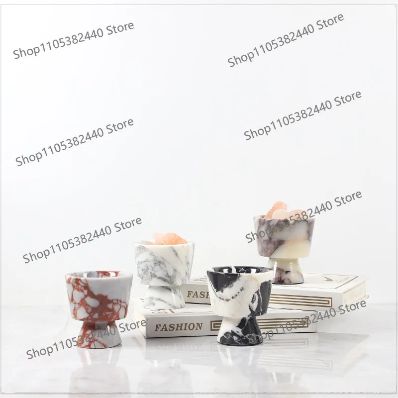 Natural Marble Aromatherapy Cup Ornament, Modern Minimalist Home Decor for Living Room TV Cabinet