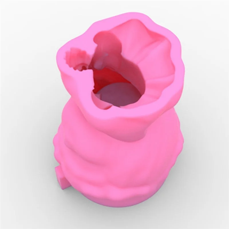 Molde de silicone a44tsilicone 3d, molde para vaso de flores de menina, faça você mesmo, artesanato artesanal, vela de gesso, cristal, resina epóxi, molde para decorações