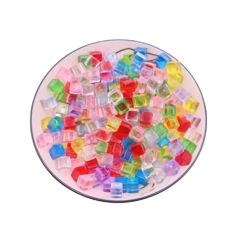 200/100PCS Acrylic Dice Blank Clear 10MM Centimeter Cubes For Kids Math Education Classroom Teaching Supplies Board Game Props