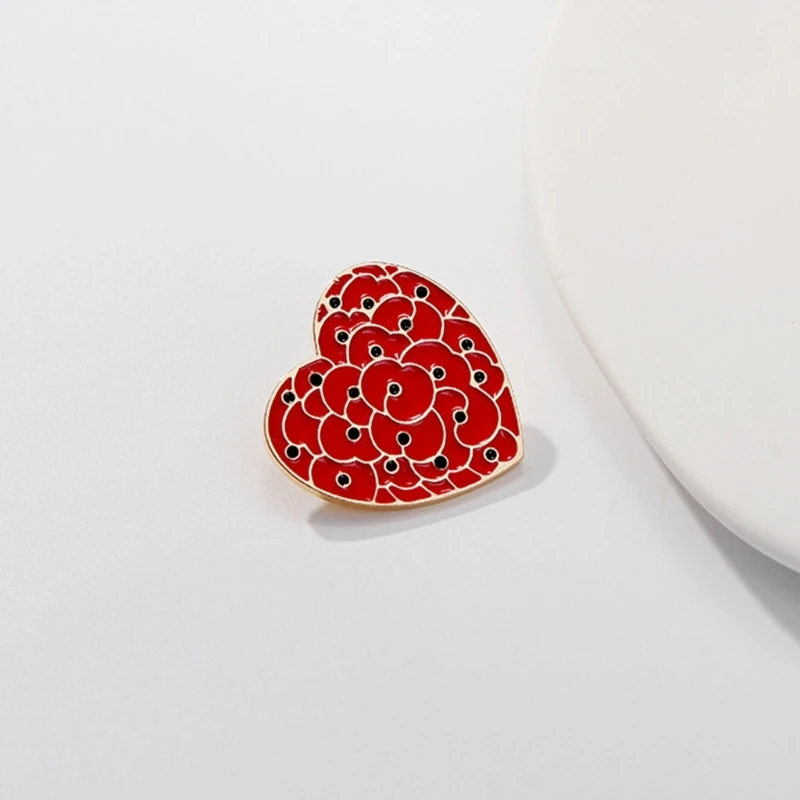 Roupas banquete Alfinete lapela Broche com tema Poppys Alfinetes formato floral acessório casaco