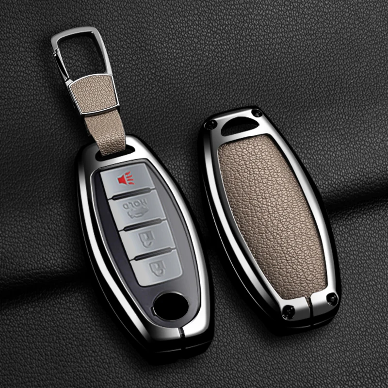 

Car Key Case Cover Fob For Nissan Qashqai Juke J10 J11 X-Trail T32 T31 Kicks Tiida Pathfinder Note Infiniti Metal Protect Shell
