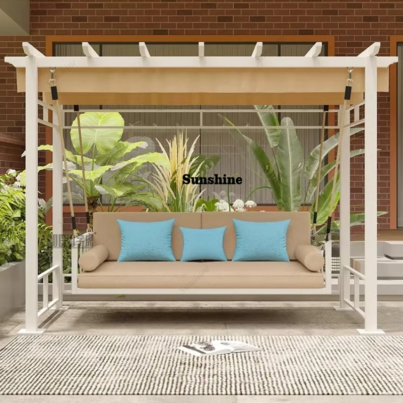 

Outdoor gazebo swing courtyard villa garden, open-air shading leisure hanging chair, custom