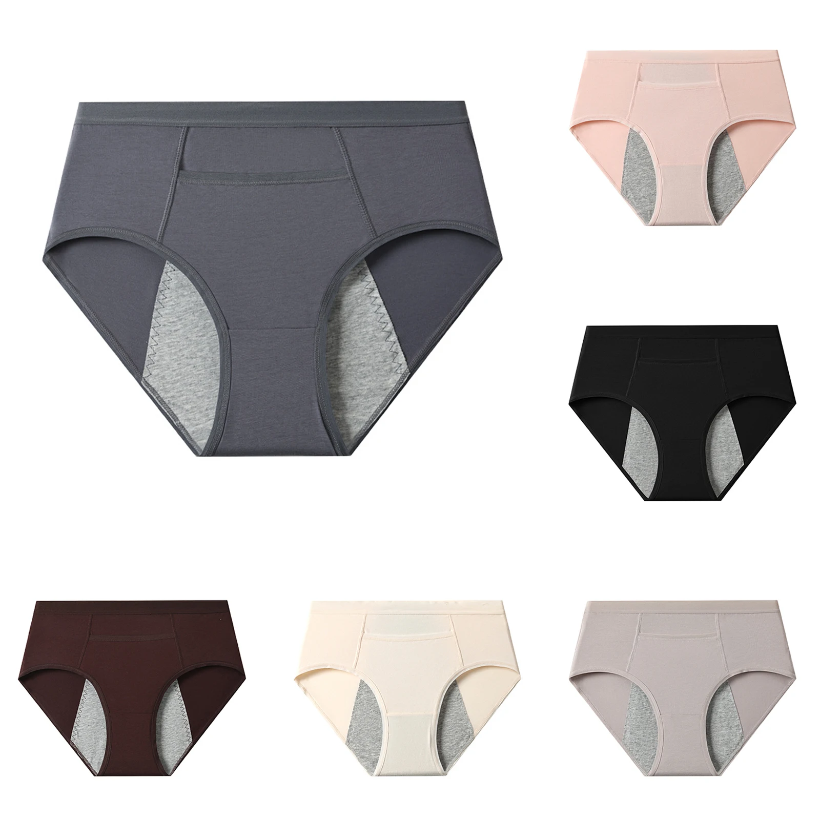 Women High Waist Leak Proof Menstrual Underwear Extra Wide Gusset Soft Breathable Period Panties Comfortable Sanitary Briefs