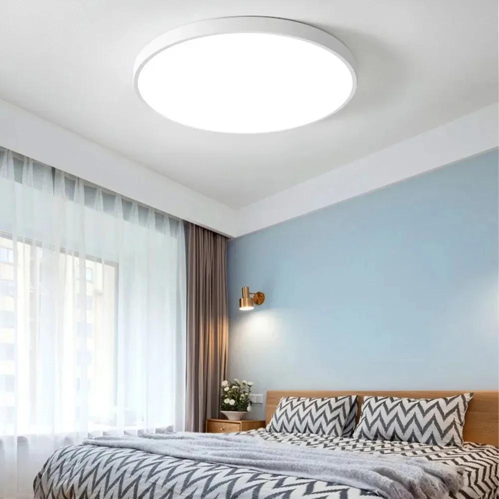 Ultra-Thin LED Ceiling Light, Modern Minimalist Round Waterproof Lamp, Luxury Lighting for Bedroom, Living Room & Balcony, Three