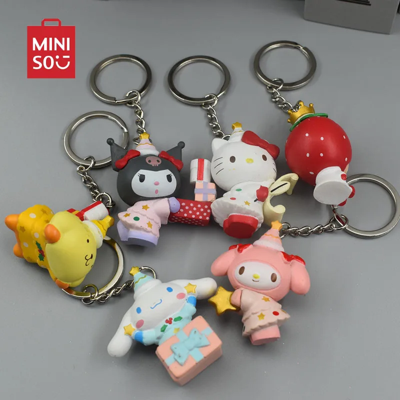 

Sanrio Anime Hello Kitty Keychain Kuromi Melody Action Figure Kawaii Keyring Car buckle Bag Pendant girls children Birthday gift