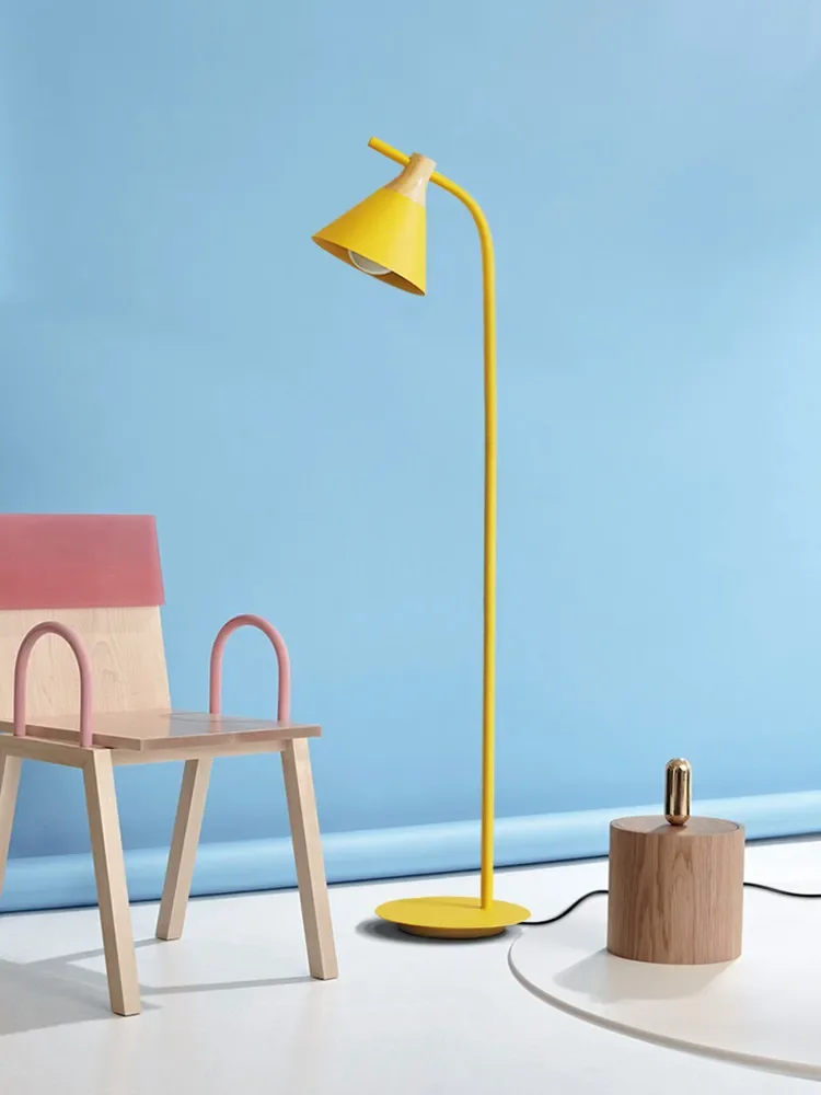 Nordic floor lamp modern simple creative   bedroom study color macarone