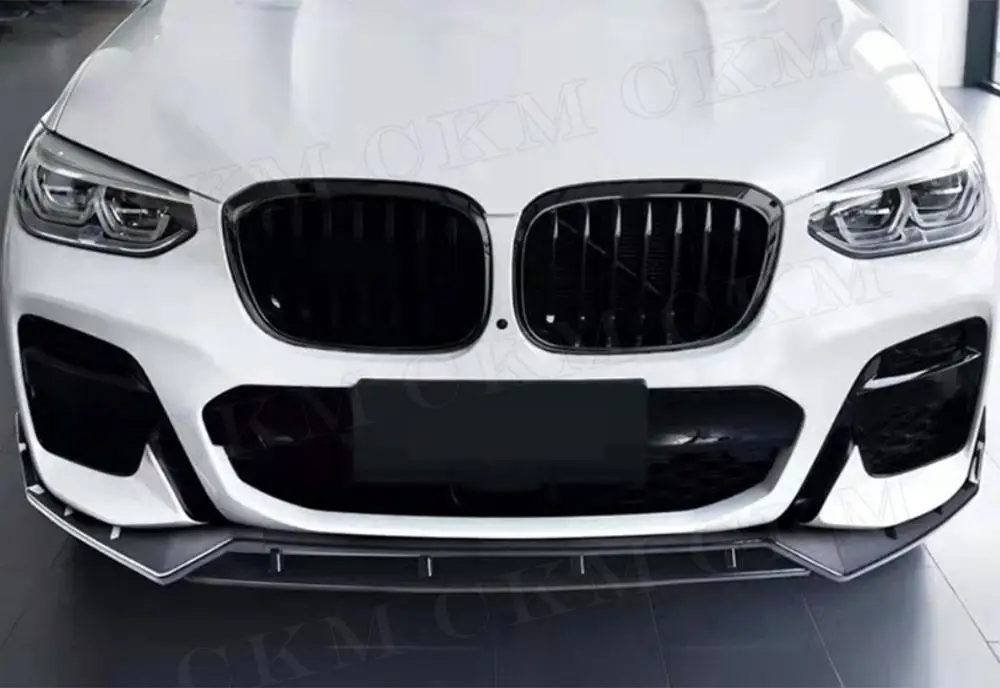 

Накладка на передний бампер CKMUUER Carbon Look, глянцево-черная, для BMW X3 G01 X4 G02 M Sport 2019-2021