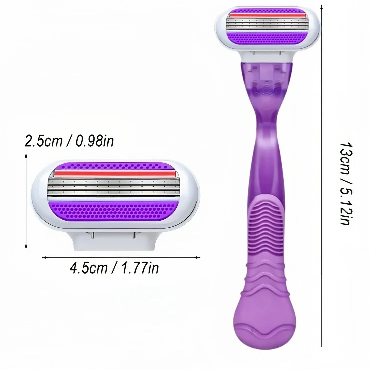 5-Blade Women's Razor with Moisturizing Serum, 1 Handle & 4 Refills for Smooth Shave