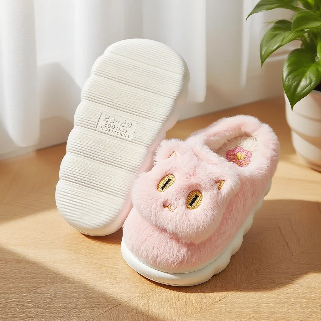 

Домашние хлопковые тапочки, детская хлопковая обувь с героями мультфильмов для мальчиков и девочек, для внутреннего и наружного ношения, чтобы согреться ребенка