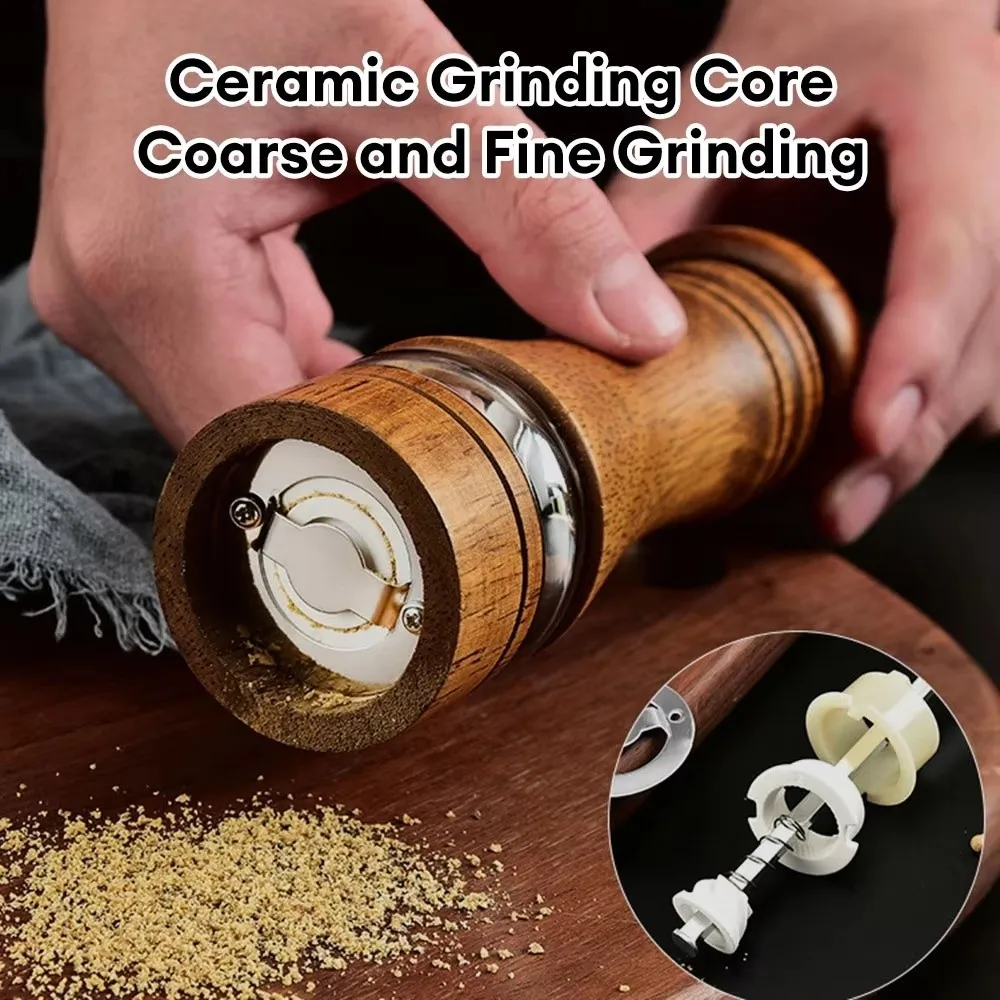 

New Adjustable Manual Pepper Grinder Refillable Ceramic Rotor Salt Pepper Mill Kitchen Tool Spice Salt Grinder Home Cooking