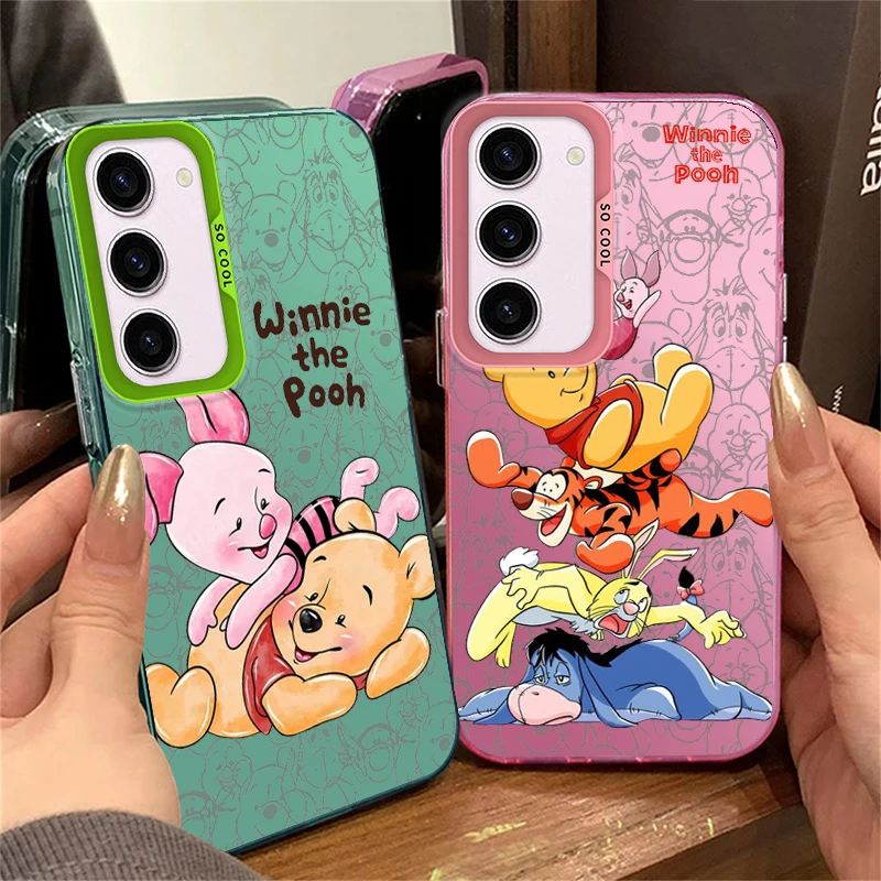 Winnie Pooh Cute For Samsung Galaxy A71A15 A52 A34 A54 A33 A21S 4G 5G Fashion Colorful Silver Phone Case