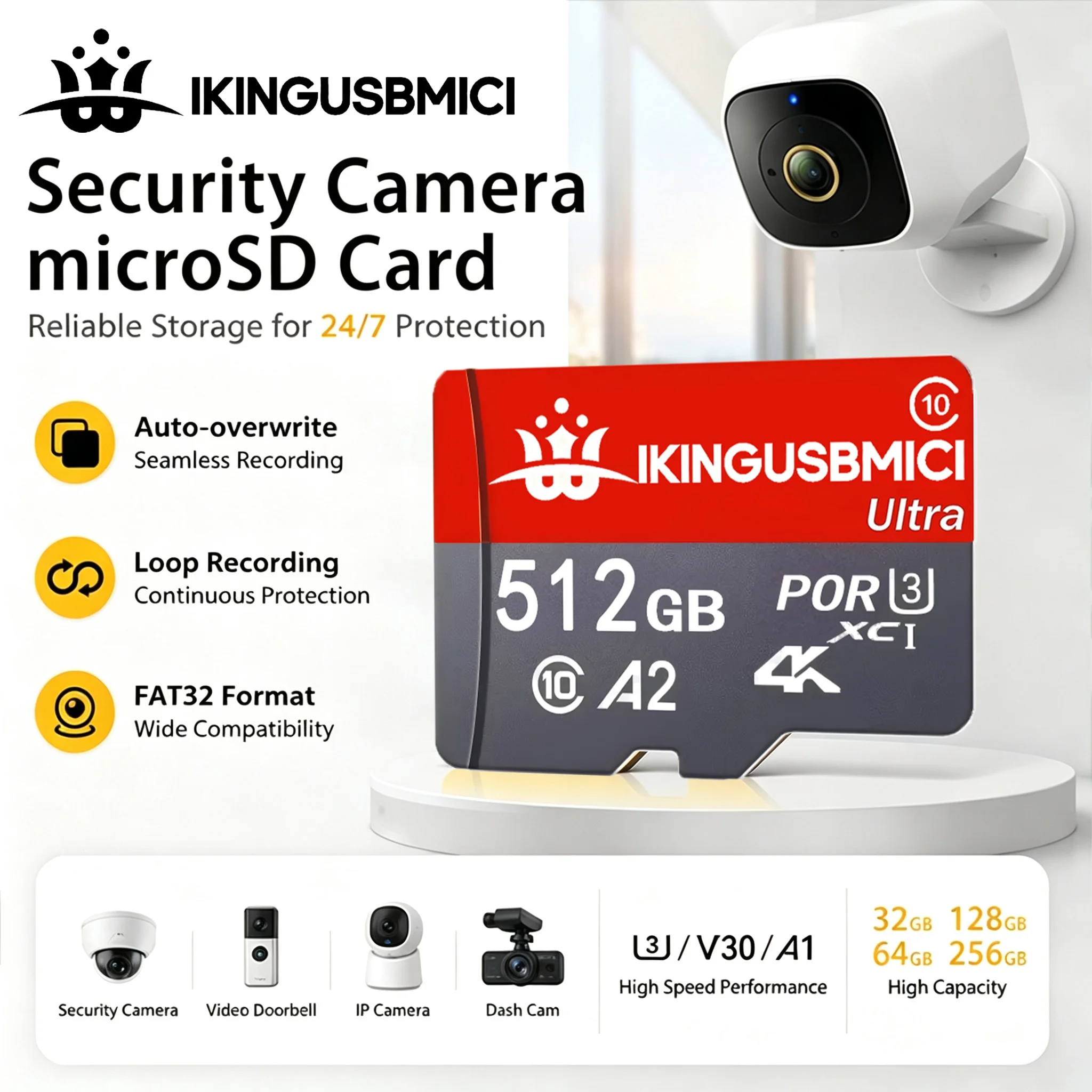 Elite 32G/64G/128G/512GB SD Cards Memory Card TF Cards Micro TF SD Card Rapid A1 A2 U3 For GPS/Car DVR/Dash Cam/Router