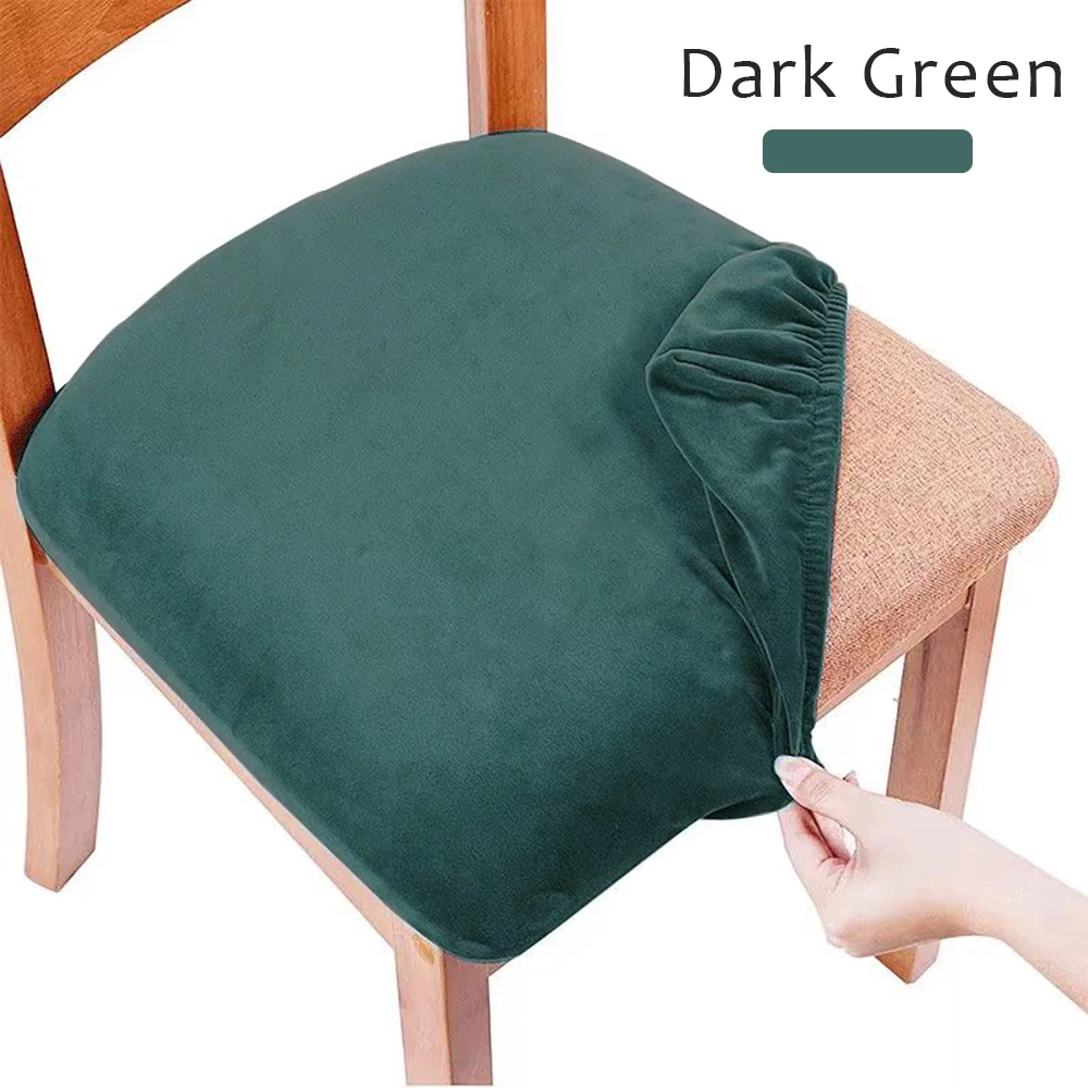 Velvet Seat Cover Dining Chair Cover Nonslip Chairs Protector Slipcover Polyester Easy Fitted for Office Kitchen Banquet Party