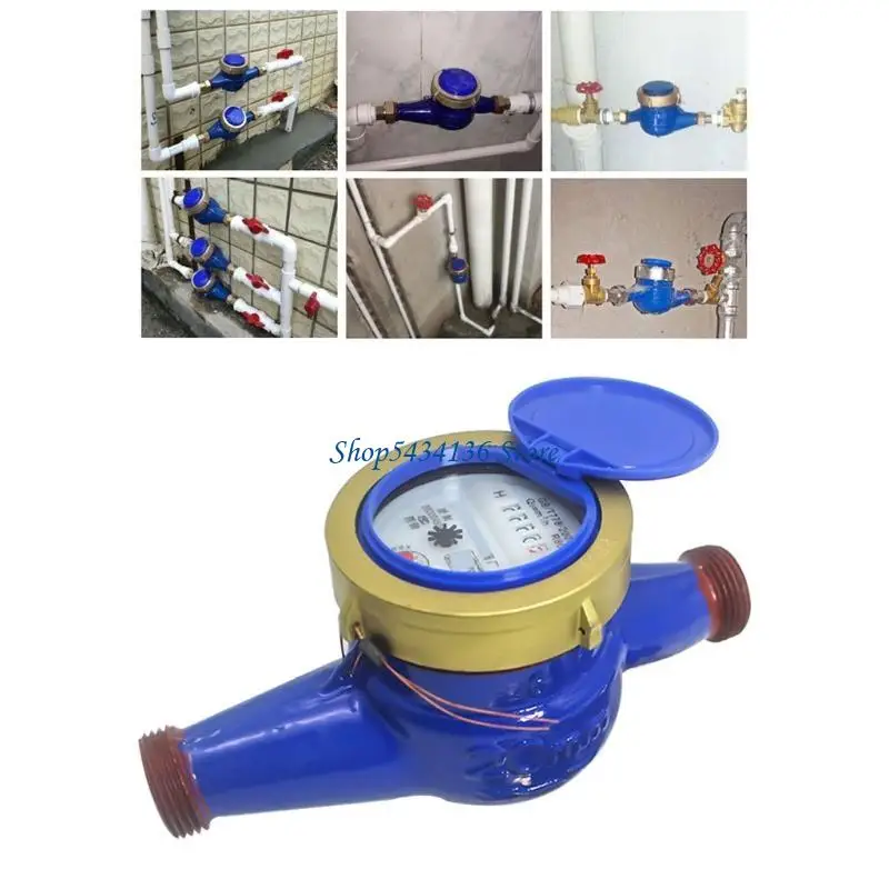 H7ED Water Meter Water Meter Cold Water Meter with Fittings Garden & Home Usage