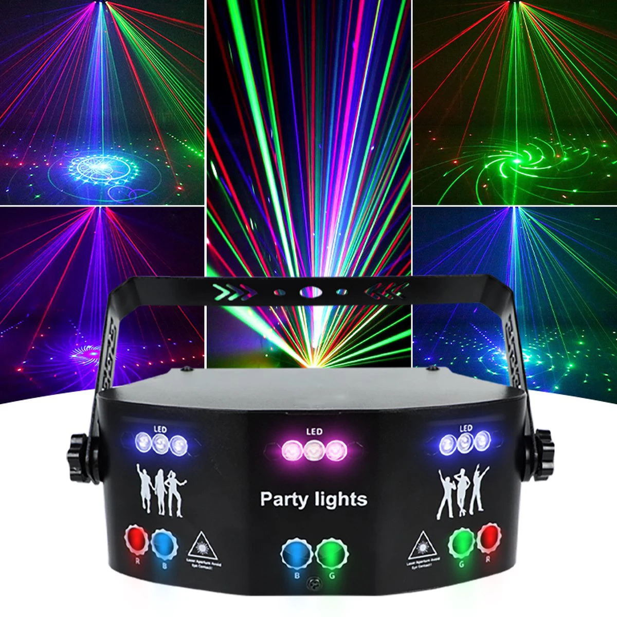 

15 Eyes RGB Party Stage Light DMX512 Sound LED Pattern Lights for Parties Laser Light Show Xmas Club Bar Disco Dancing