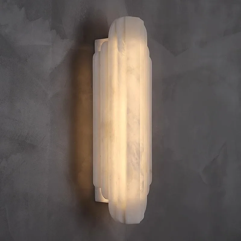 مصباح حائط رخامي فاخر حديث، مصباح تزيين غرفة المعيشة الفرنسي في العصور الوسطى، مصمم مدخل بسيط، مصباح بجانب السرير لغرفة النوم #2