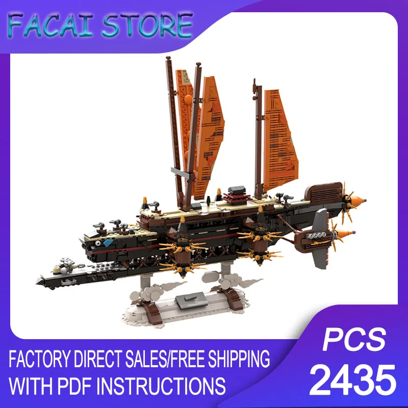 

Pirates Ship Moc Building Bricks Modular Misfortune's Dreadnaught Model Technology Blocks Christmas DIY Toy Construction Gifts