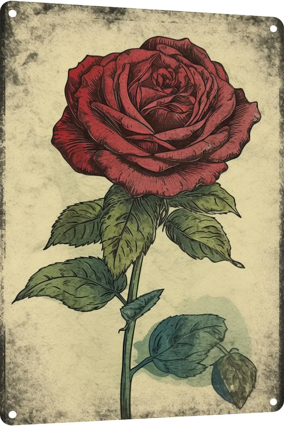 Vintage Red Rose Tin Sign Art Poster Tin Sign Metal Home Decor Vintage Wall Decor 12x8 in(136) sign