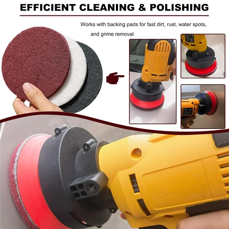 

IALJ-15 PCS 5 Inch Hoop And Loop Multipurpose Scrubber Scouring Pads - Flocking Scuff Pads, Conditioning Discs Polishing Pads