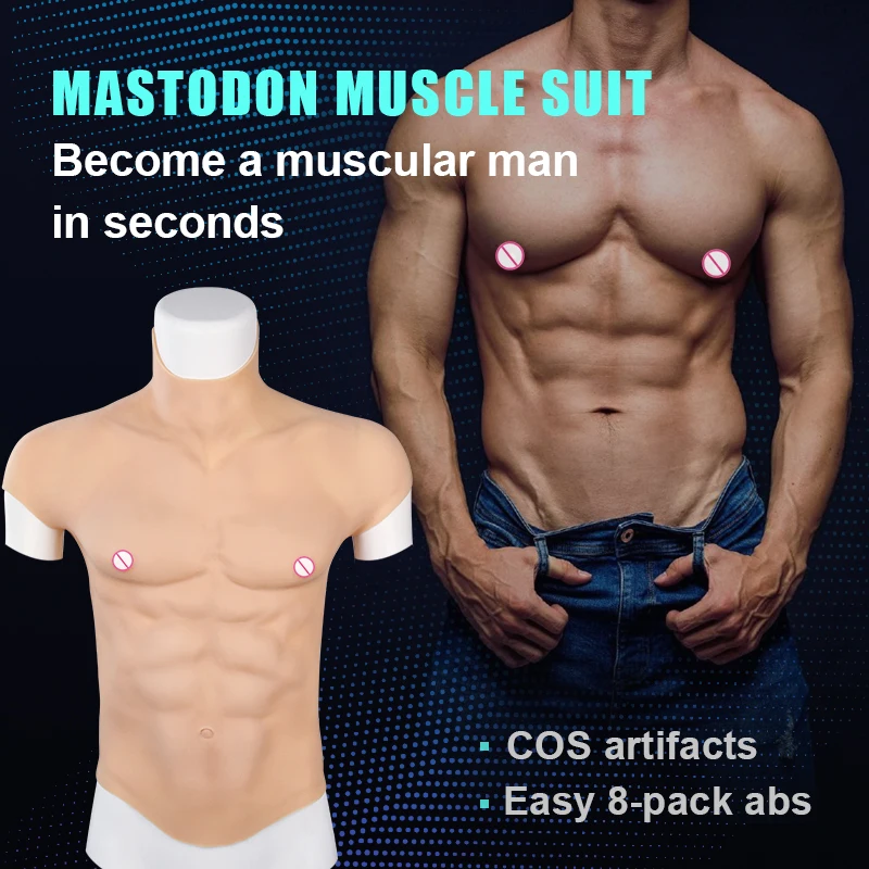 ONEFENG Strong Male Mannequin Body Muscle Fake Abdominal Cloth Coat Props Cosplay Animation Female Model Pectoral Silicone