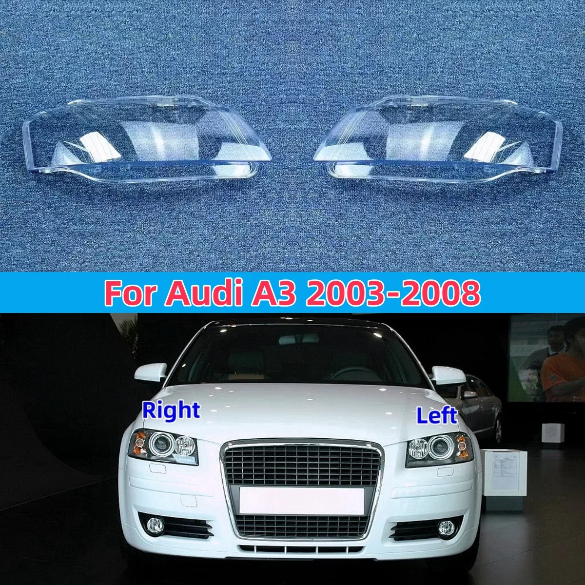 

Для Audi A3 2003 2004 2005 2006 2007 2008 крышка фары прозрачный корпус фары линзы из плексигласа замена оригинального абажура