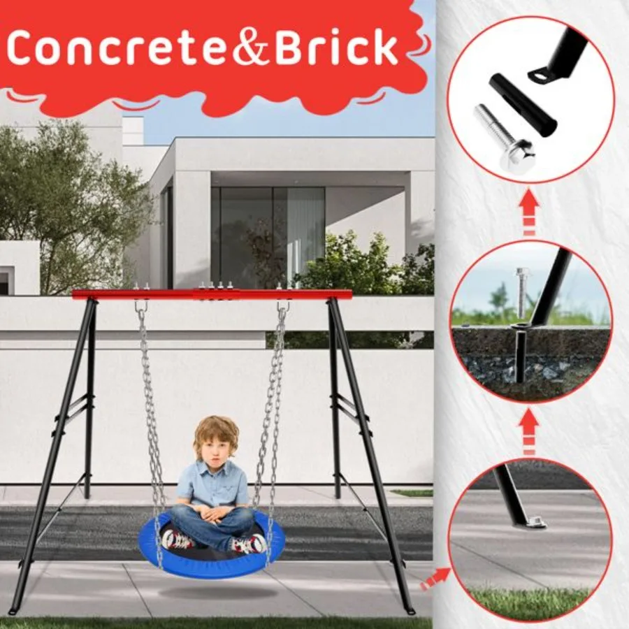 Swing Sets for Backyard Outdoor Porch Swing Frame Hammock Chair Stand Only Max Load 550Lbs AFrame Swing Stand Swing Set for Pat