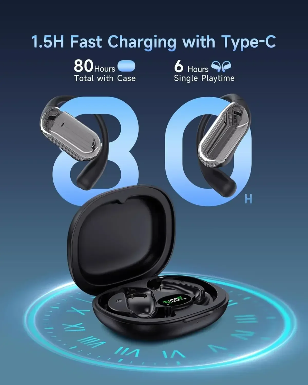 UYUXIO Real Time Ai Translation Wireless Earphone with 144 Languages Translator Earbuds OWS Headphones Ear Buds for Travel