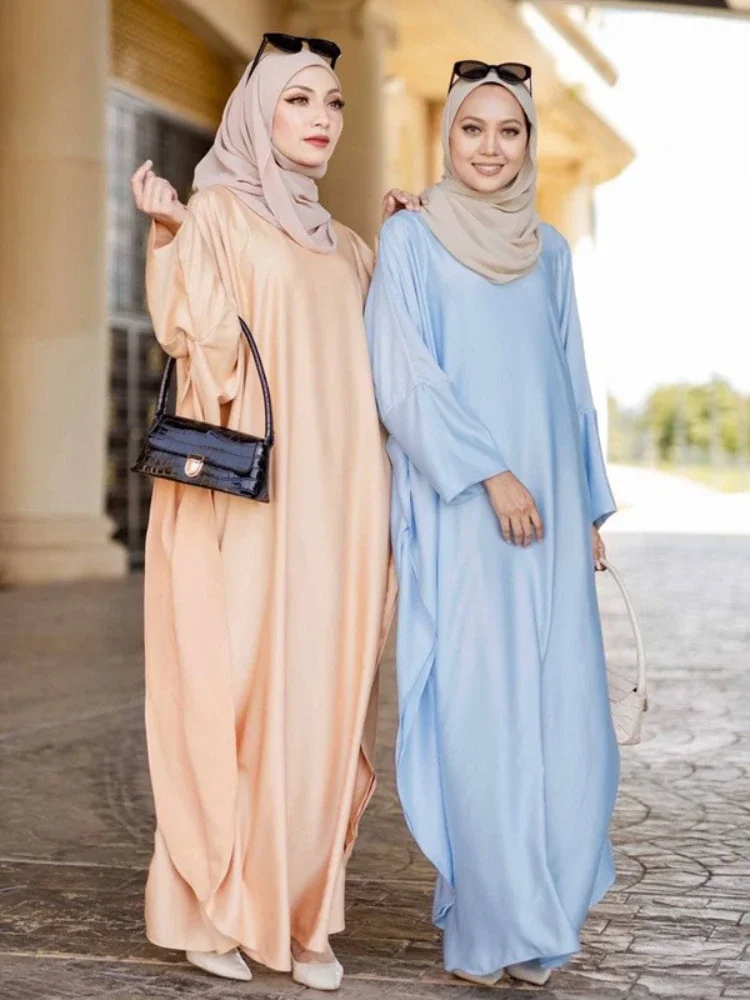 

Eid Muslim Party Dress Women 2024 Prayer Garment Abaya Ramadan Morocco Kaftan Dubai Dresses Batwing Sleeve Islam Abayas jilbab