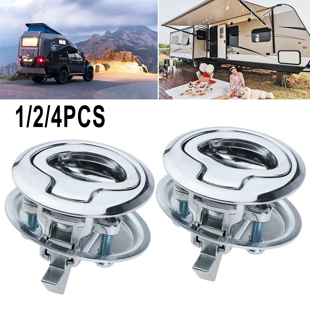 1Pc/2Pcs/4Pcs Latch Buried Pull RV Toolbox Flat Round Lock Attractive Flush Mount Styling, A Recessed Handle, And Concealed Moun