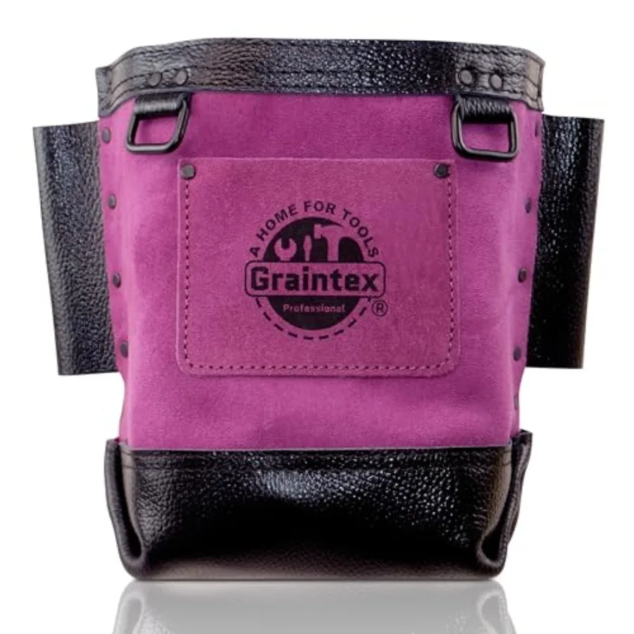 

Nut and Bolt Bag Color Premium Quality Suede Leather Tool Bag Tool Belt for Ironworker Bull Pin Loops Ideal for Heavy-Duty Use