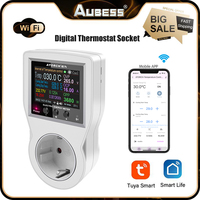 S1 WIFI Tuya Digital Thermostat Socket Temperature Controller Outlet 16A EU/FR Timer Socket Smart Life APP Control Smart Home