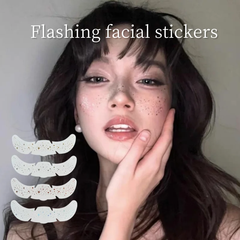 New Arrival Sparkle Gold Bronzing Laser Freckles Tattoo Stickers Waterproof Long Lasting Face Body Makeup Art Decals party gifts