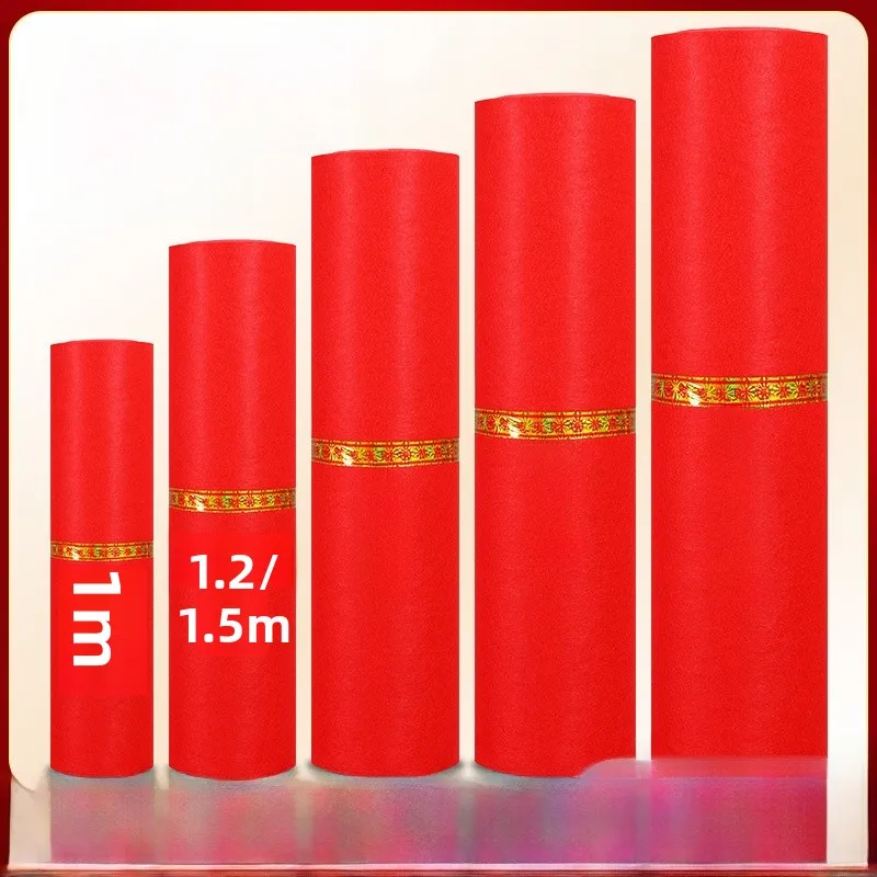 

Wedding Red Carpet Non-Woven Fabric Disposable Anti-Slip Pure Red Carpet for Opening Celebration Events Exhibitions Home Decor