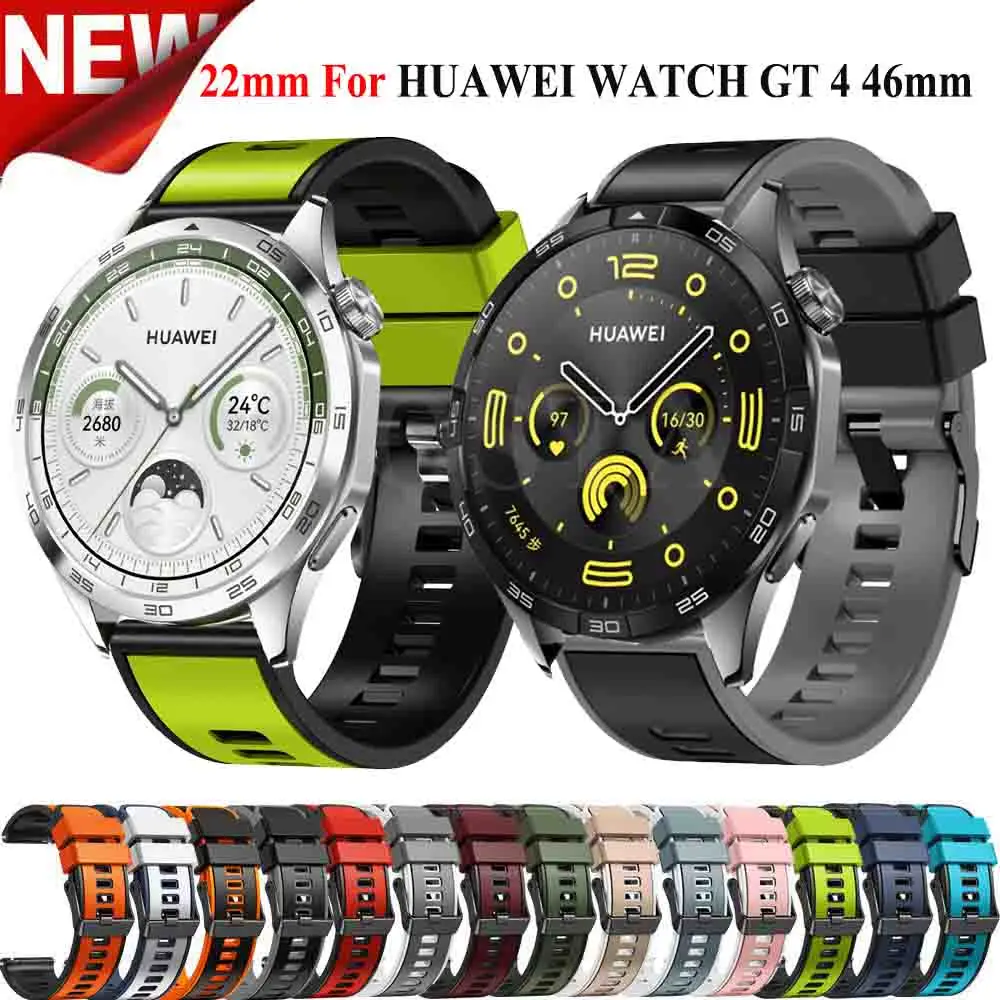 Correa de silicona para Huawei Watch GT 5 GT4, pulsera de repuesto, 22mm, 46mm, GT2 Pro GT3 Pro, GT3 SE