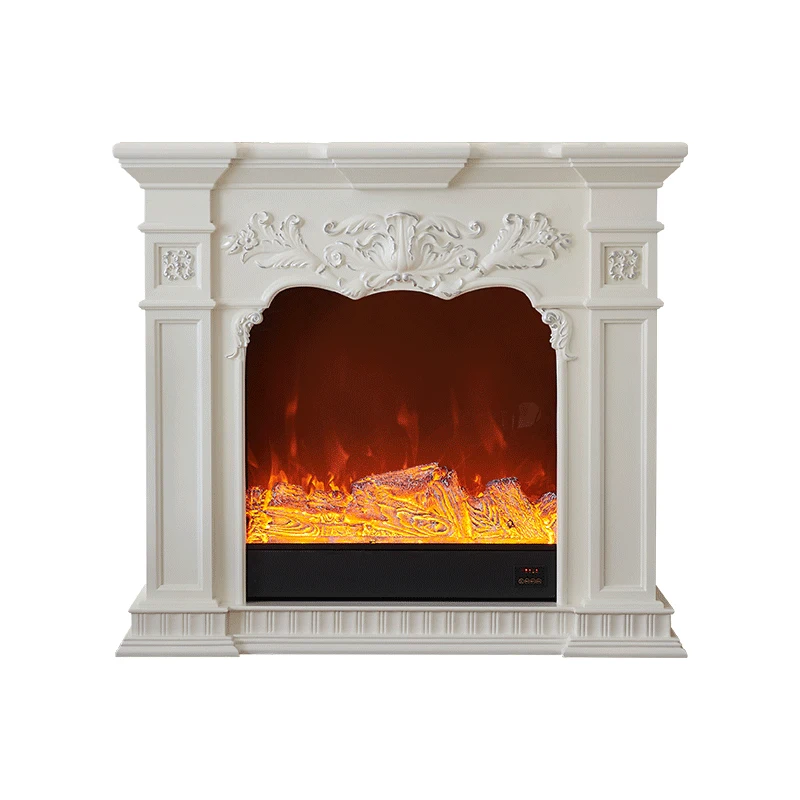 European Fireplace Solid Wood Home Living Room Simulation Flame Heating Electric Fireplace Decorative TV Stand