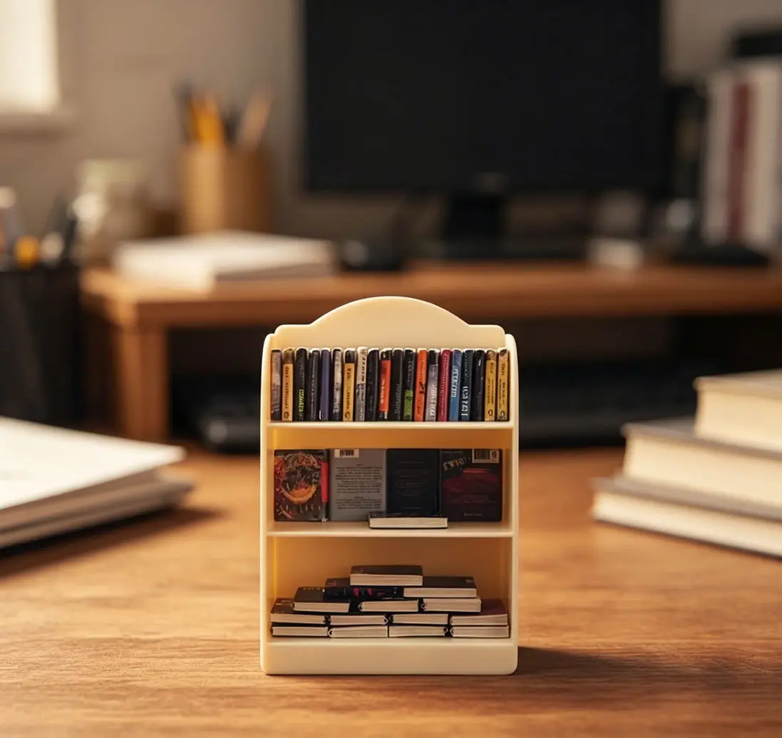 

1:12 Scale Dollhouse Mini Bookshelf, Miniature Storage Rack Organizer, DIY Pretend Play Accessory for Diorama Scene Decor