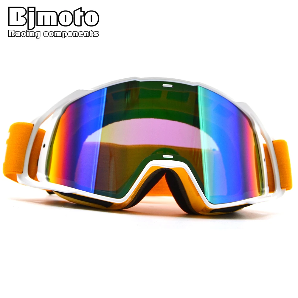 

BJMOTO Orange Motorcycle Gafas with UV lens Sport Racing Off Road Oculos Lunette Motocross Goggles Glasses