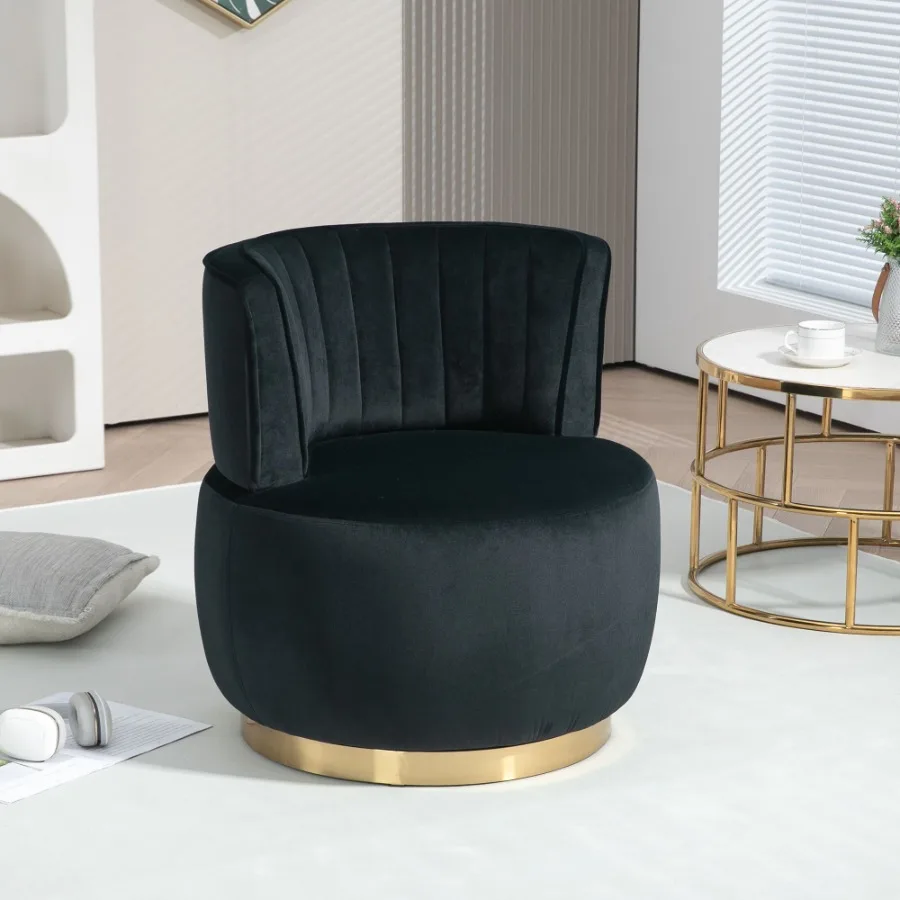 

COOLMORE 360 Degree Swivel Cuddle Barrel Accent Sofa Chairs Round Armchairs with Wide Upholstered Fluffy Velvet Fabric Chair fo