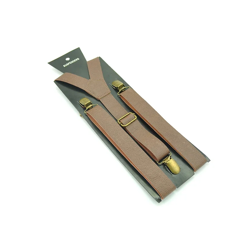 عالية الجودة بولي Leather الأشرطة الجلدية 4 ألوان الحمالة للرجال النساء كليب على الأقواس مطاطا سليم Y-الظهر الحمالات حزام بالجملة #4