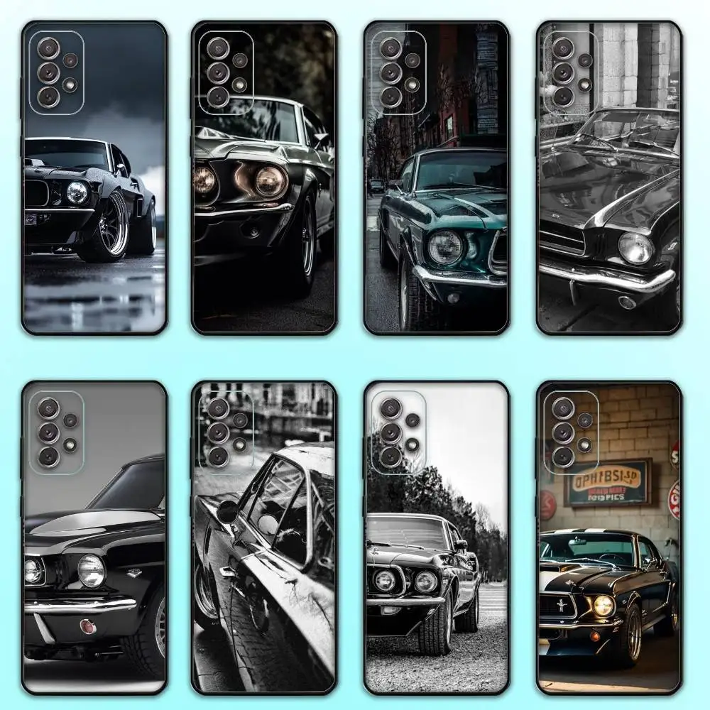 Capa de telefone Classic Racing M-Mustang para Samsung S25, S24, S21, S22, S23, S30, Ultra, S20, Plus, Fe, Lite, Note, 10,9,5G Capa preta
