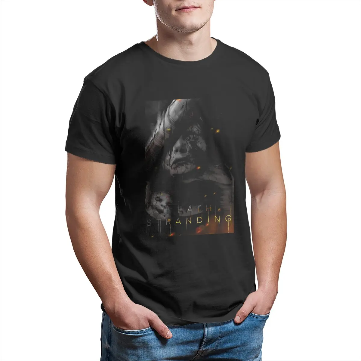 

Death Stranding Cotton vintage Hideo kojima Oversized Hideo kojima Metal gear solid plus size Printed t-shirt mens clothes